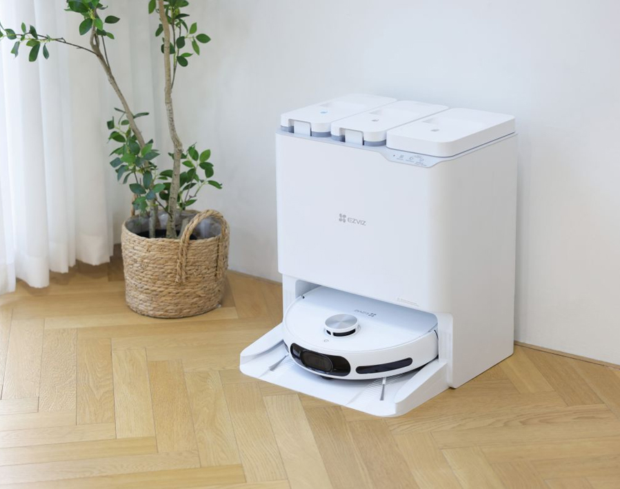 Robot aspirapolvere con lavaggio ad acqua calda e asciugatura ad aria