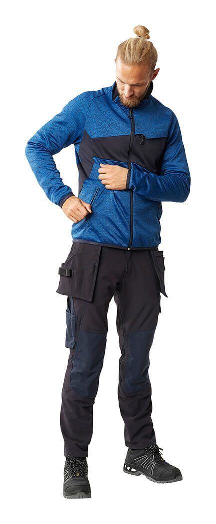 Maglione in pile con chiusura lampo ACCELERATE azzurro/blu navy scuro