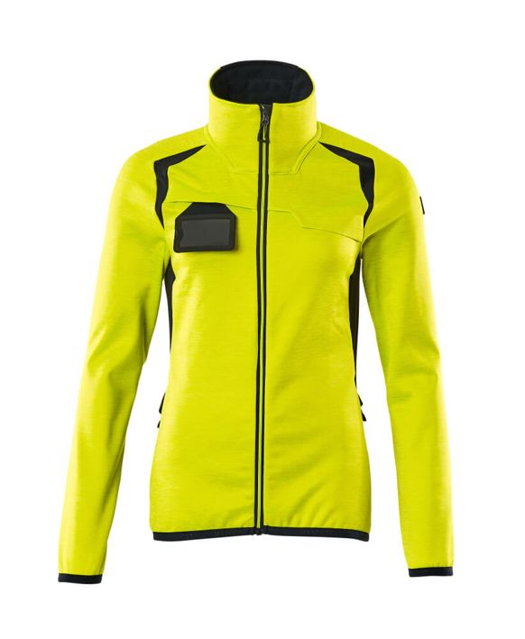 Maglione in pile con chiusura lampo ACCELERATE SAFE hi-vis giallo/blu navy scuro