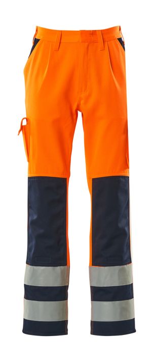 Pantaloni con tasche porta-ginocchiere SAFE COMPETE hi-vis arancio/blu navy