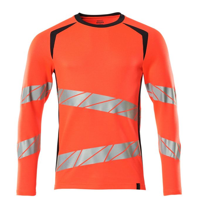 Maglietta, a maniche lunghe ACCELERATE SAFE hi-vis rosso/blu navy scuro