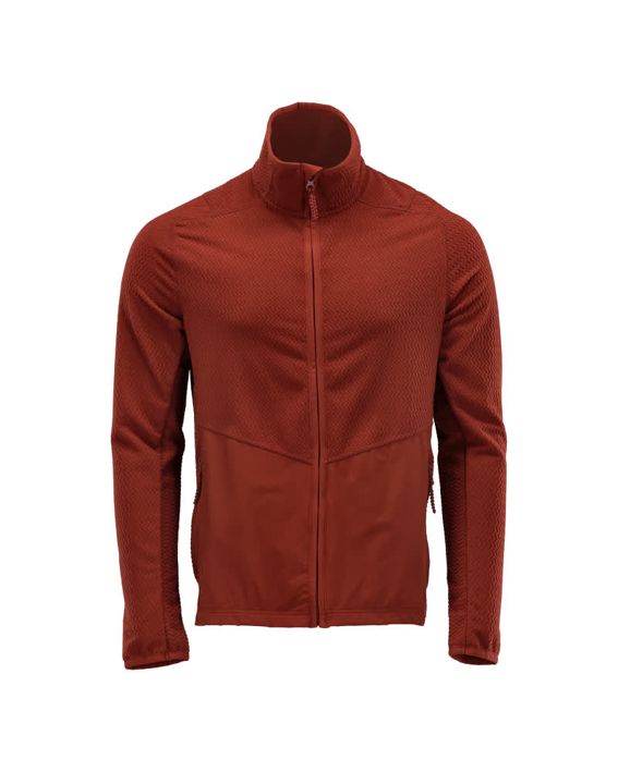 Maglione in micropile con chiusura lampo CUSTOMIZED rosso autunno