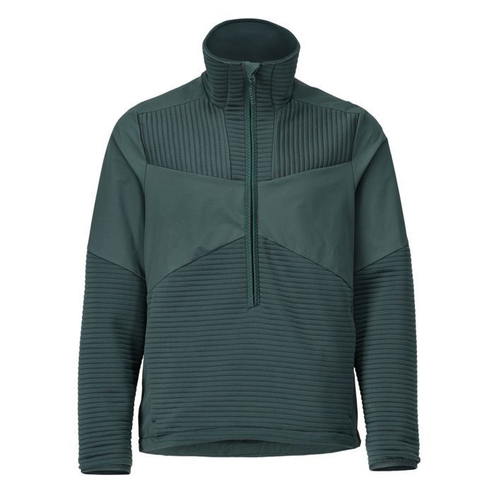 Maglione in pile con mezza cerniera e fodera CUSTOMIZED verde foresta