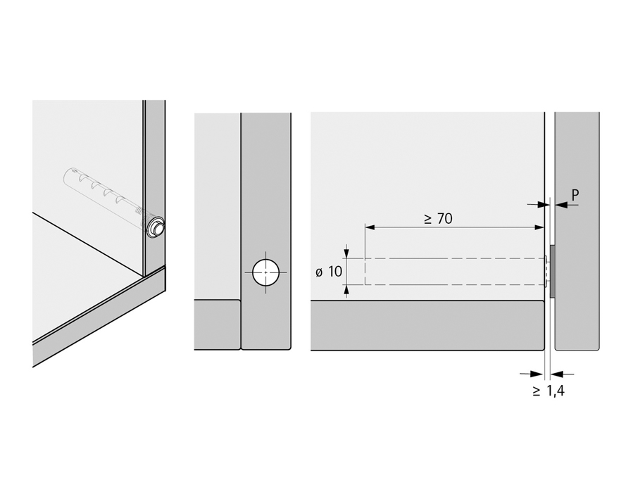 Push to open magnete da incasso - corsa lunga 