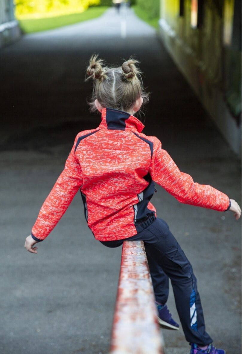 Giacca softshell da bambino ACCELERATE SAFE hi-vis giallo/nero