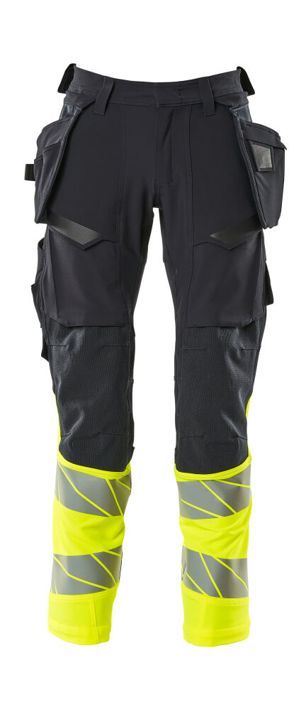 Pantaloni con tasche esterne ACCELERATE SAFE blu navy scuro/hi-vis giallo