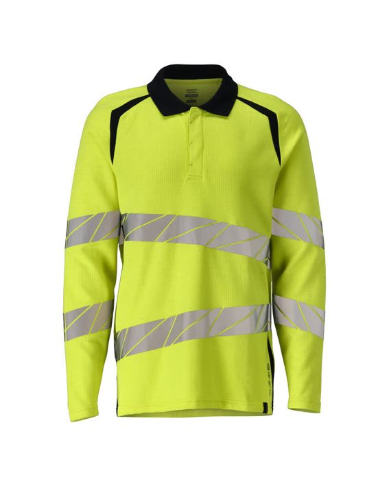 Polo, a maniche lunghe ACCELERATE MULTISAFE hi-vis giallo/blu navy scuro