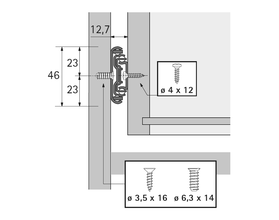 Guida ad estrazione totale su sfere per cassetti in legno KA 5632