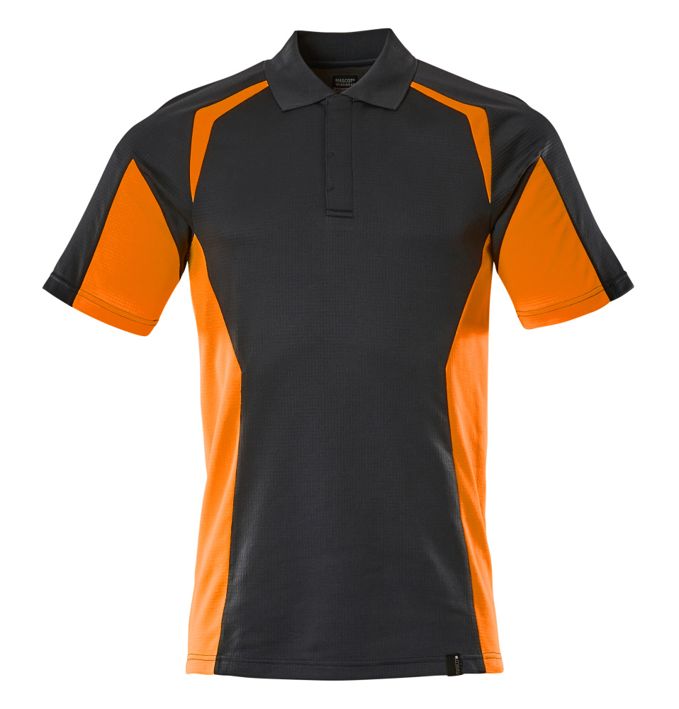 Polo ACCELERATE SAFE blu navy scuro/hi-vis arancio