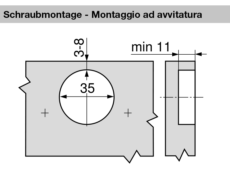 Cerniera da 170° CLIP top