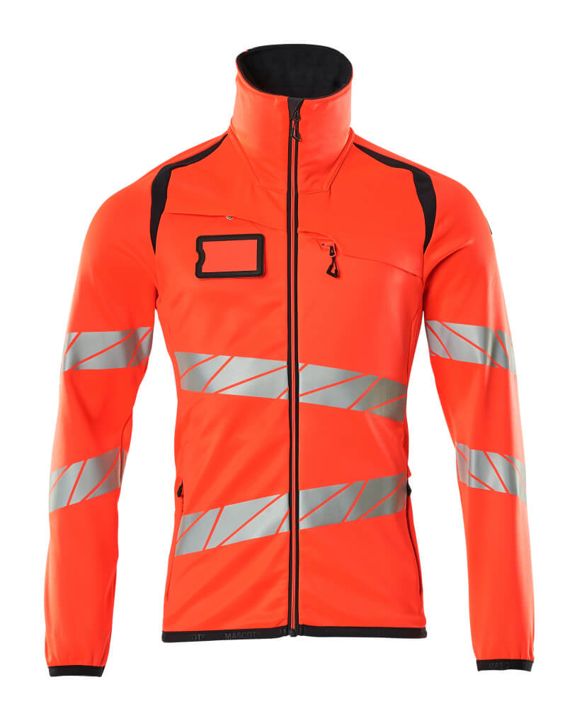 Maglione in pile con chiusura lampo ACCELERATE SAFE hi-vis rosso/blu navy scuro