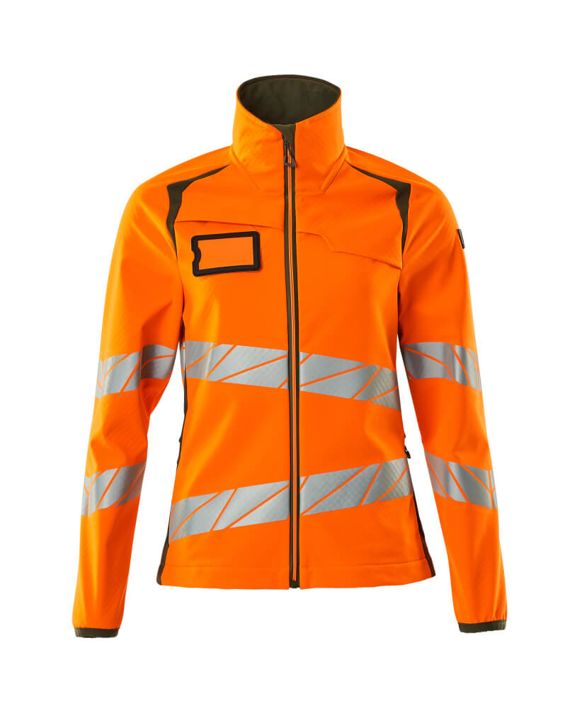 Giacca Softshell ACCELERATE SAFE hi-vis arancio/verde muschio