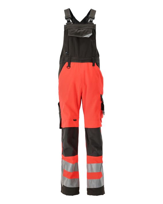 Salopette con tasche porta-ginocchiere SAFE SUPREME hi-vis rosso/antracite scuro