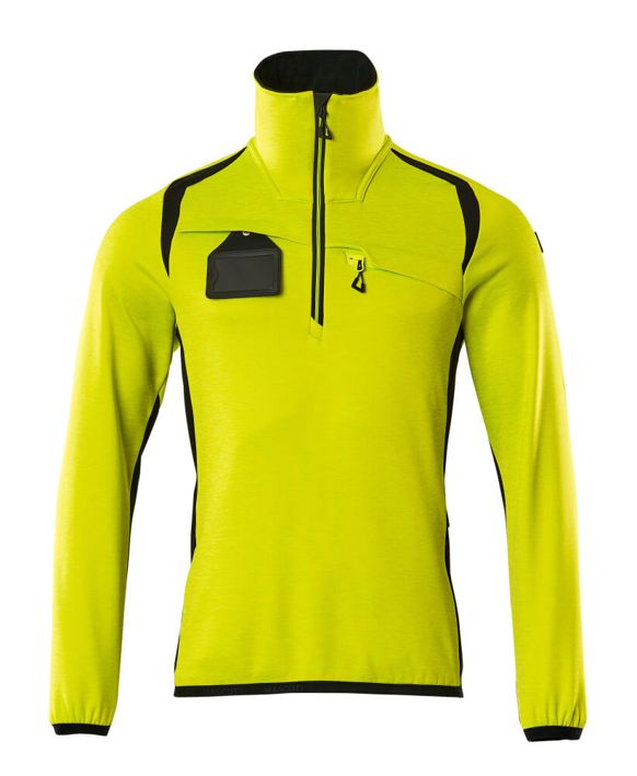 Maglione in pile con mezza cerniera ACCELERATE SAFE hi-vis giallo/nero