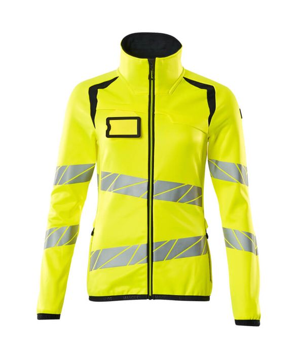Maglione in pile con chiusura lampo ACCELERATE SAFE hi-vis giallo/blu navy scuro