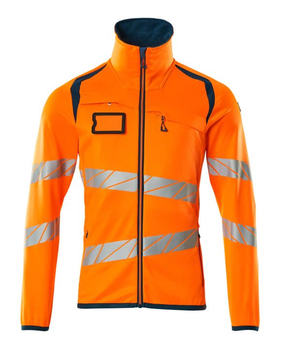 Maglione in pile con chiusura lampo ACCELERATE SAFE hi-vis arancio/petrolio scuro