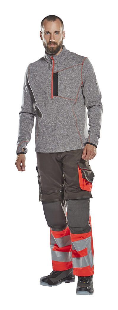 Pantaloni con tasche porta-ginocchiere SAFE SUPREME antracite scuro/hi-vis rosso