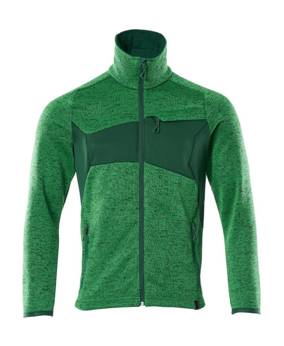 Maglione con chiusura lampo ACCELERATE verde prato/verde