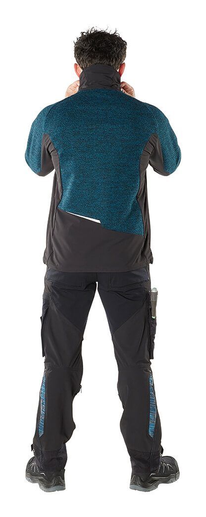 Giacca in maglia con chiusura lampo ADVANCED nero melange/nero