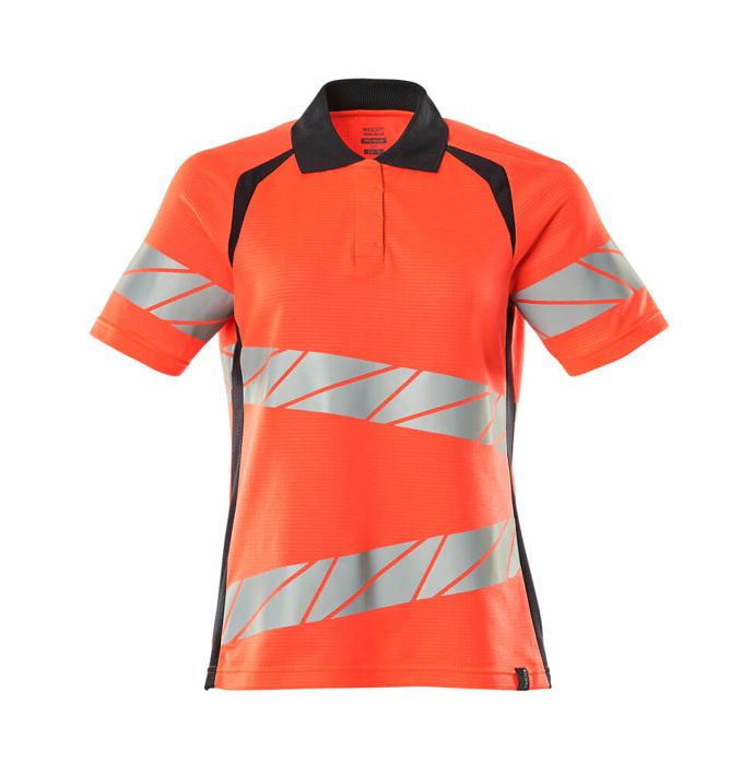 Polo ACCELERATE SAFE hi-vis rosso/blu navy scuro