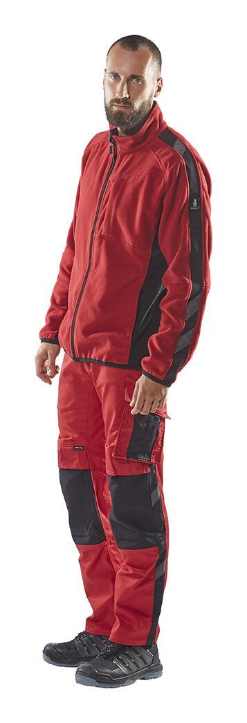 Giacca in pile UNIQUE rosso/nero