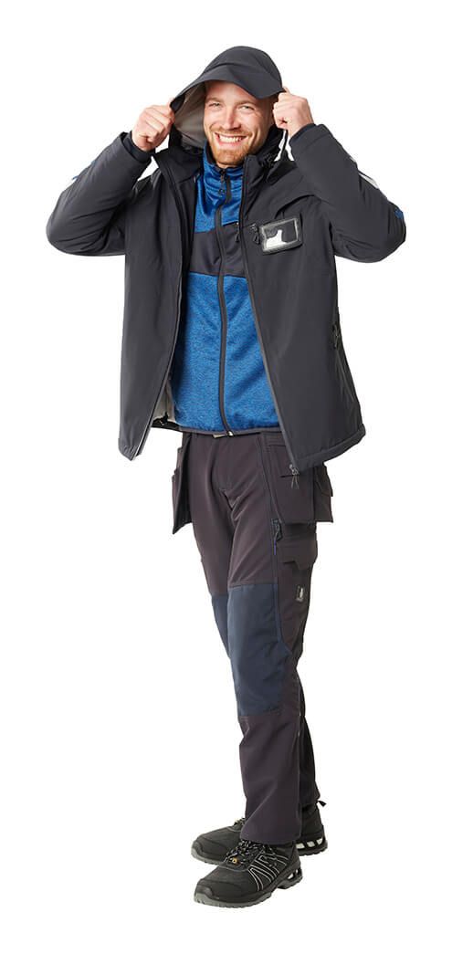 Maglione in pile con chiusura lampo ACCELERATE azzurro/blu navy scuro