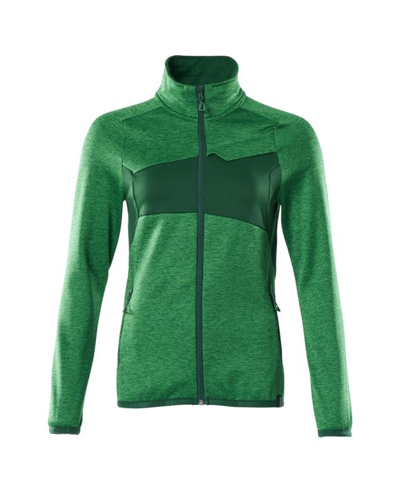 Maglione in pile con chiusura lampo ACCELERATE verde prato/verde