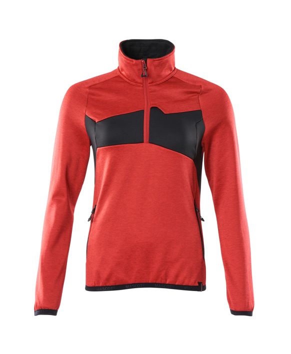 Maglione in pile con mezza cerniera ACCELERATE rosso/nero