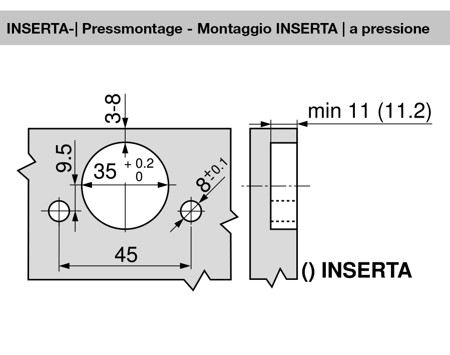 Cerniera da 170° CLIP top
