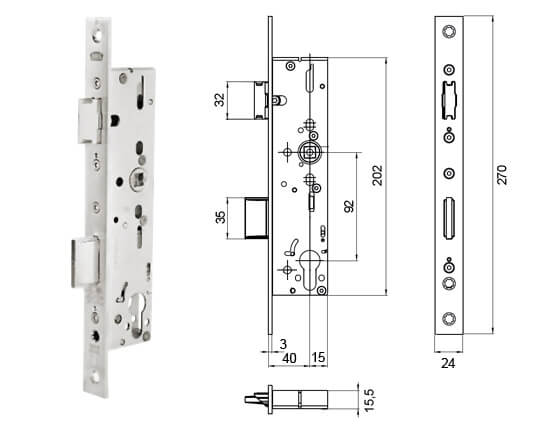 Serratura antipanico B 1820 per porte ad 1 anta  