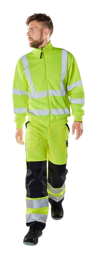 Pantaloni con tasche porta-ginocchiere SAFE LIGHT hi-vis giallo/blu navy scuro