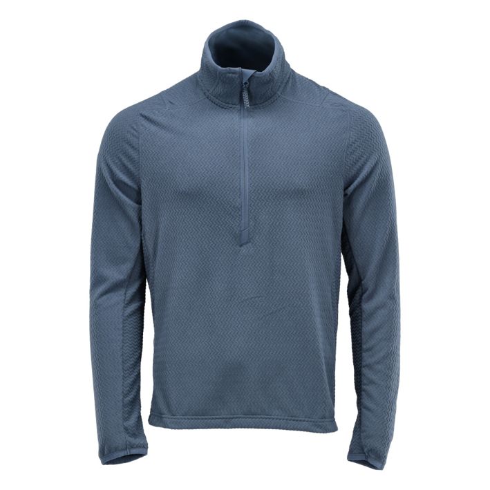 Maglione in micropile con mezza cerniera CUSTOMIZED blu grigio