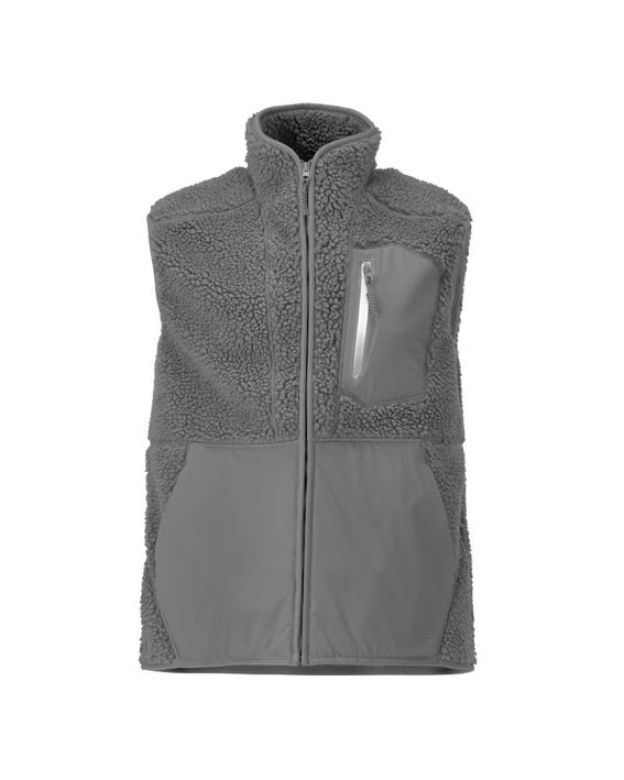 Gilet in pile con chiusura lampo CUSTOMIZED grigio pietra