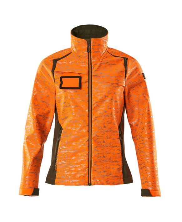 Giacca Softshell ACCELERATE SAFE hi-vis arancio/verde muschio