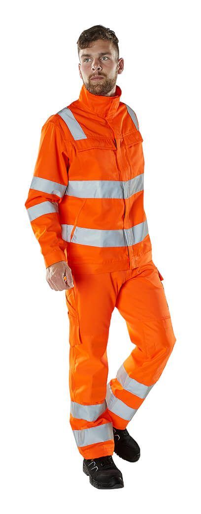Pantaloni con tasche porta-ginocchiere SAFE LIGHT hi-vis arancio