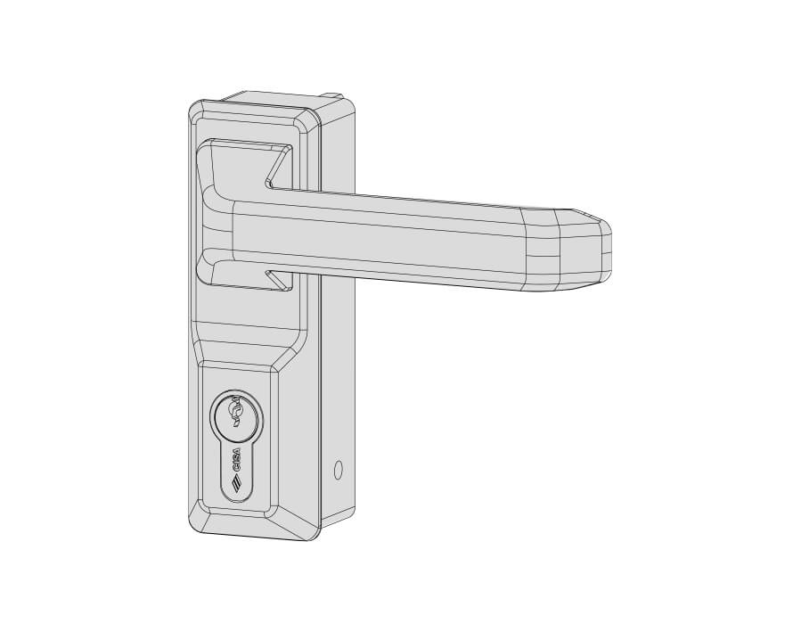 Placca con maniglia ribassata per maniglioni antipanico Alpha 