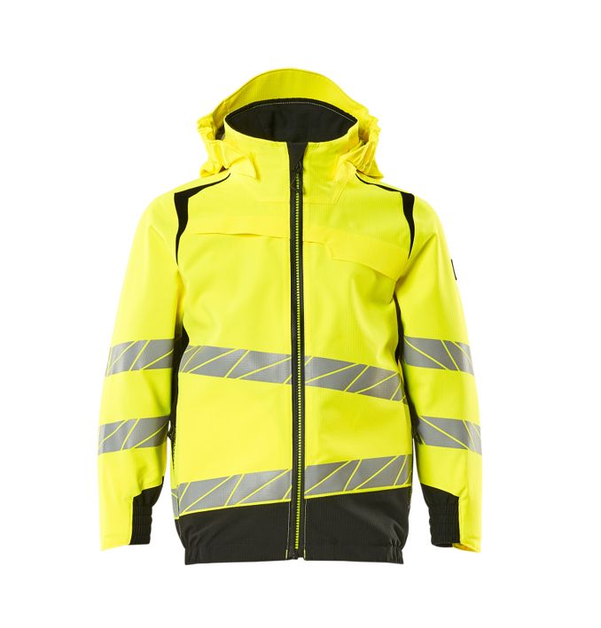 Giacca antivento da bambino ACCELERATE SAFE hi-vis giallo/nero